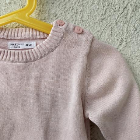 Tenký bledoružový pulóvrik, fox & bunny,86