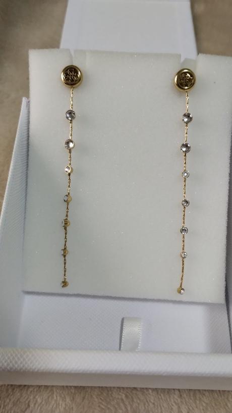 Náušnice visiace a náhrdelník- chirurgická oceľ, guess