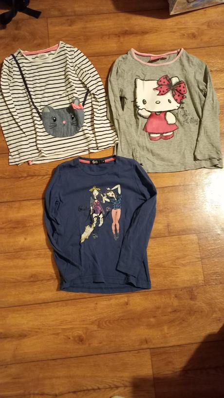 Tričká 122/128 2ks kitty a modré, 122