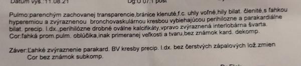 Sú moje výsledky z RTG pľúc v poriadku?