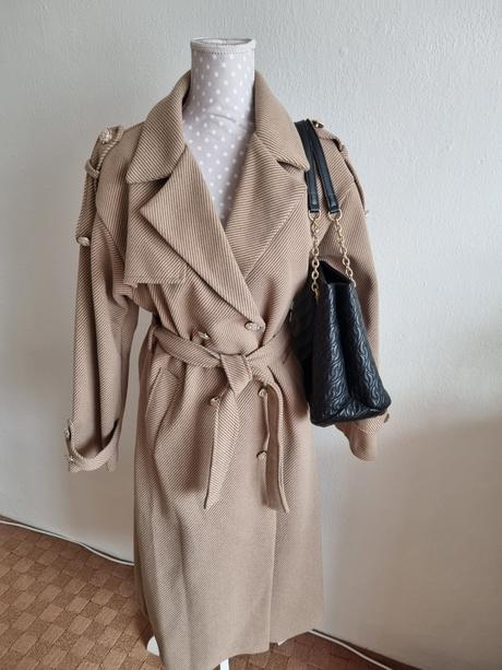 Bledohnedý zimný kabát 40 + kabelka grátis, 40