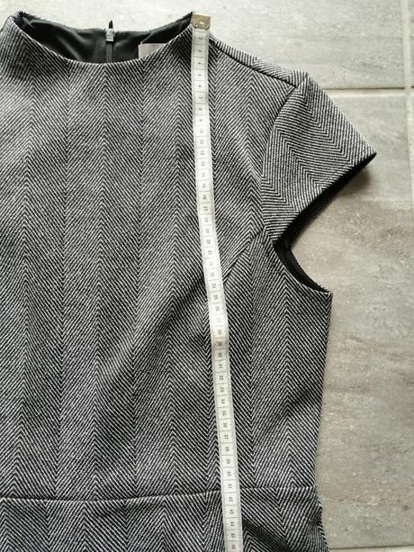 Šaty, šatová sukňa, sivé, ham, vs-m, klasický vzor, h&m,m