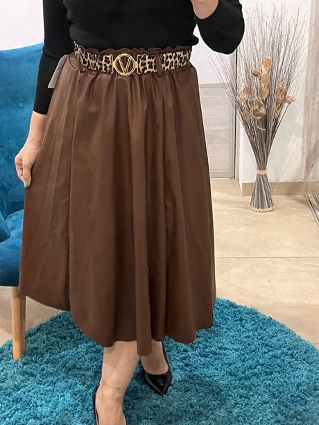 Dámska koženková sukňa hnedá, l / m / s / xl