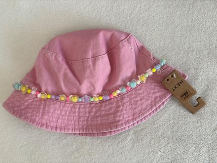 Nový bucket klobúk ružový s korálkovou ozdobou, next,54