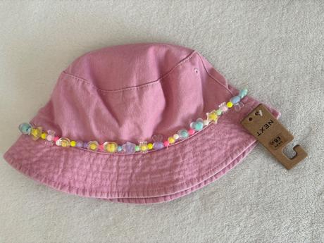 Nový bucket klobúk ružový s korálkovou ozdobou, next,54