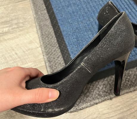 Čierne trblietavé lodičky, 37