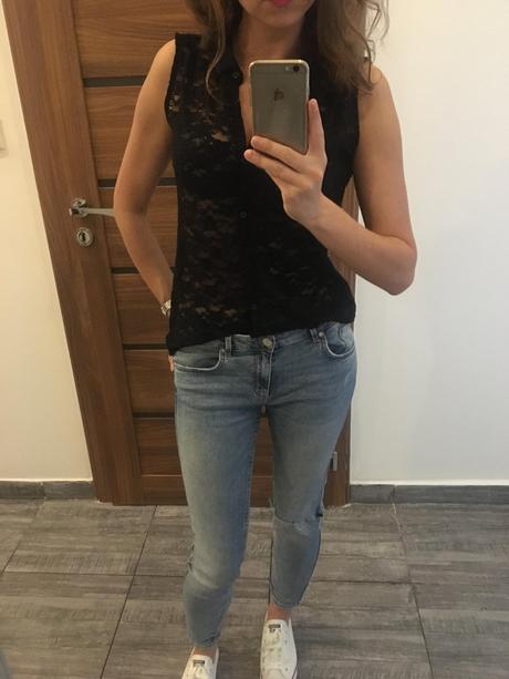 Čipkovaná blúzka, h&m,40