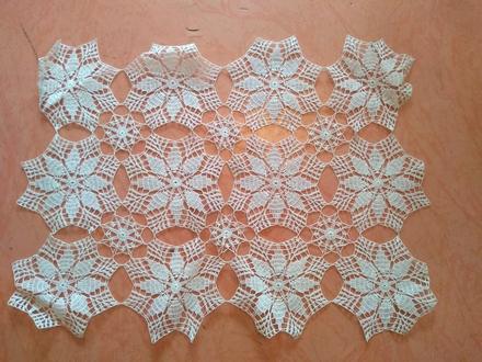 Háčkovaný obrus - hviezdy 1, 