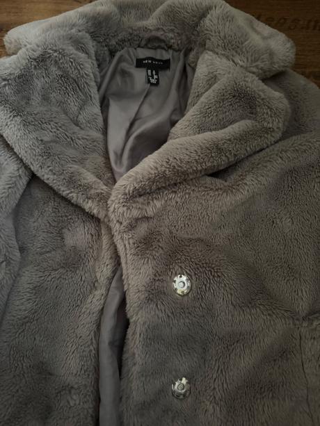 Sivý teddy kabátik new look, new look,xs