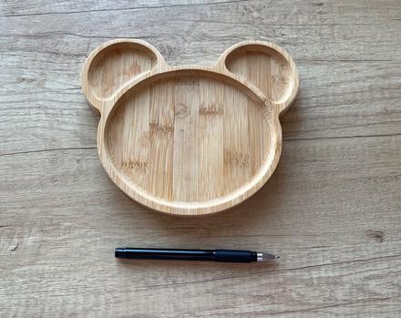 Drevený detský tanier macko, 