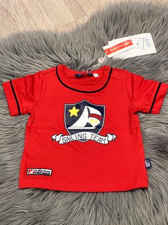 Chlapčenské tričko s potlačou červené (6-9 mes.), original marines,68