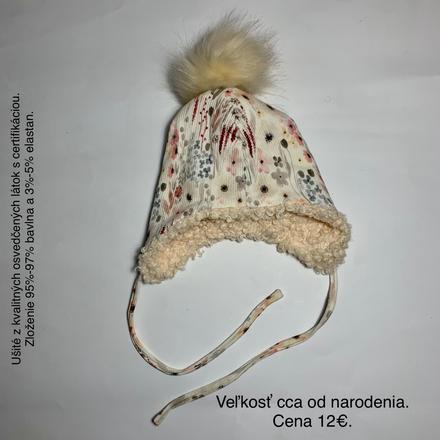 Čiapočka ušianka handmade, 50 / 56 / 62 / 68