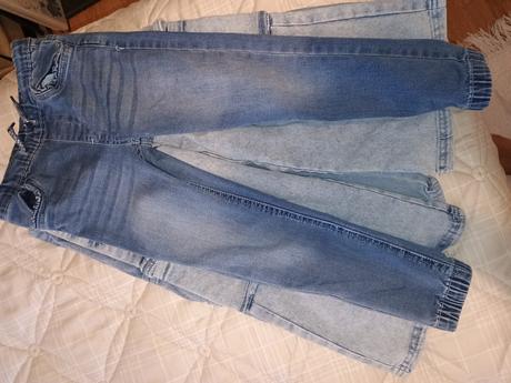 Nohavice 7ks + riflové bunda, h&m,110