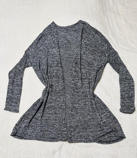 Sivý kardigán bez zapínania, m