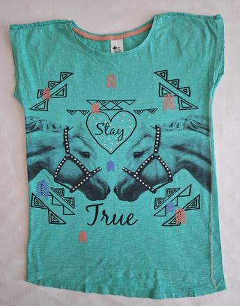 Tričko smaragdové s koníkmi, 146