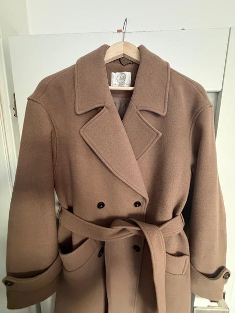 Vlnený kabát vo farbe taupe, m