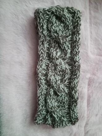 Detská pletená čelenka hnedá, 122