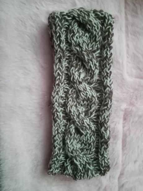 Detská pletená čelenka hnedá, 122