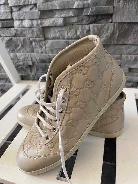 Gucci gg embossed high-top béžové v.36 g, gucci,36