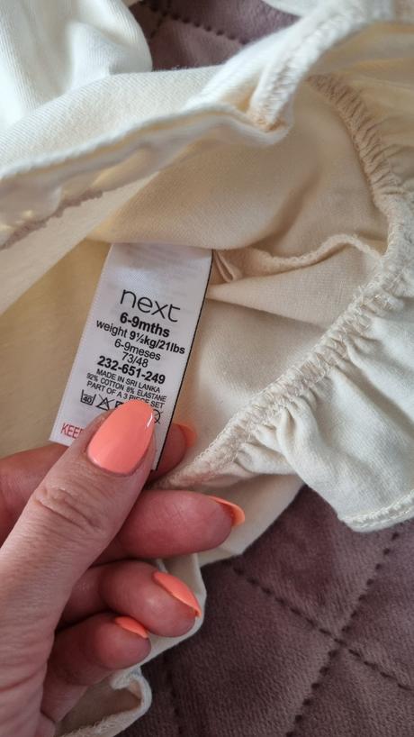 Komplet legín, topu a čelenky 6-9mes, next,86