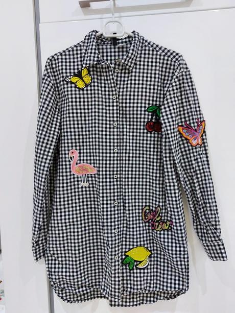 Dlhá košeľa s nášivkami, h&m,36