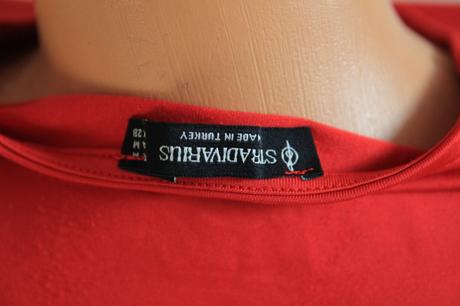 Červený body top, stradivarius, s