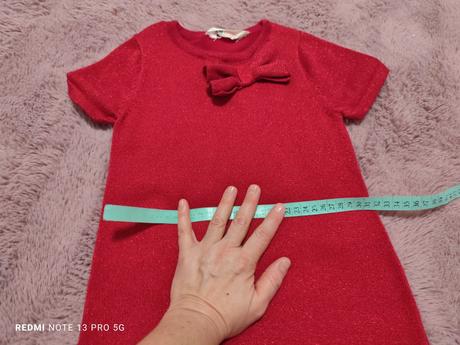 Červené pletené satyz, h&m,116