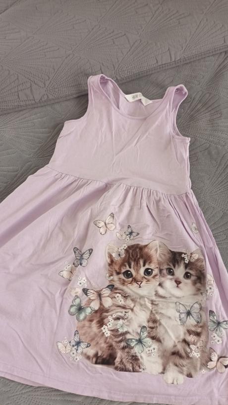 Šaty s mačiatkami, h&m,128