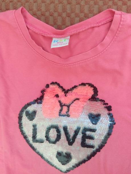 Krátke flitrové tričko, 140