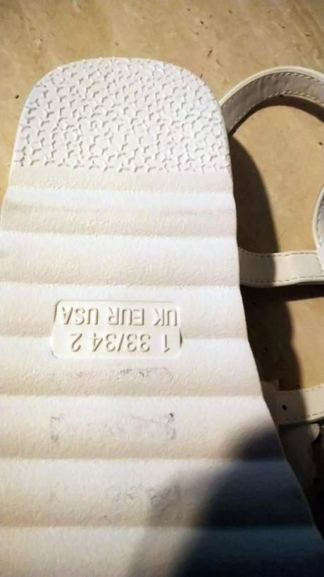 Biele dievčenské sandále 33/34 nové, primark,33