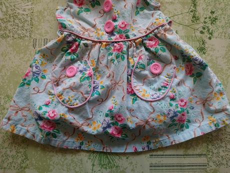 Modré šaty s kvetinovým vzorom, rock, 74-80 cm, 80