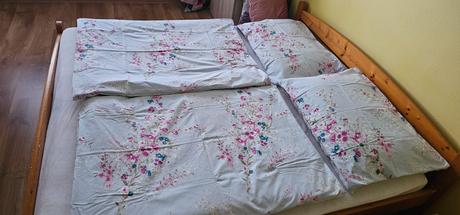 Modré bavlnené obliečky na dvojposteľ,