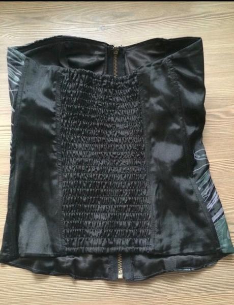 Korzet top velk s pavie pera boho etno hippie fran, s