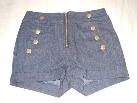 Riflové kraťasy, denim,140