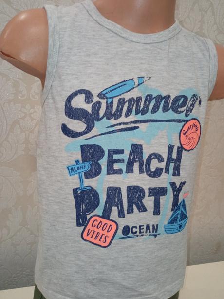 Chlapčenské melírované tielko s potlačou a nápismi, 110