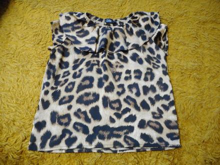 Dievčenský top s leopardím vzorom 134/140cm, 140