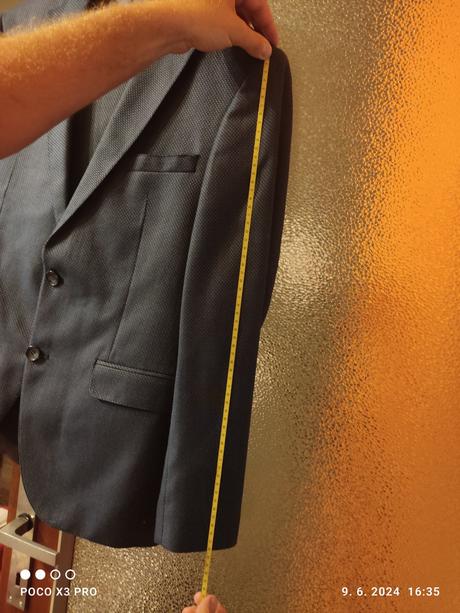 Oblek pánsky 48 modrý s ornamentom vzor novy, 48