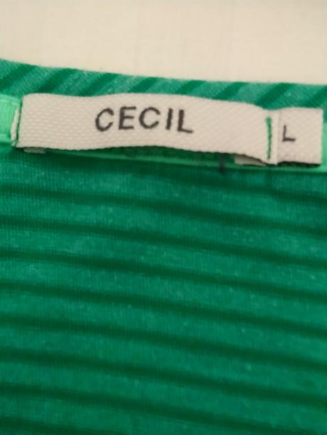 Dámsky elastický pásikavý zelený top, cecil, xl, xl