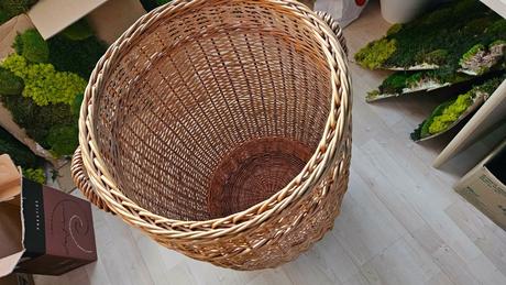 Veľký prútený kôš, 74 cm, hnedý, 