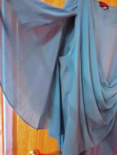 Elegantné šaty, šedá/modrá, v. 2xl/3xl, xxl