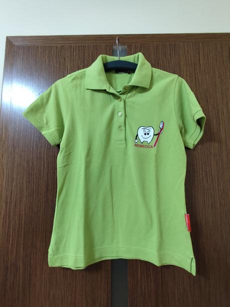 Zelená dámska polokošela so zubarskou tematikou, v, s