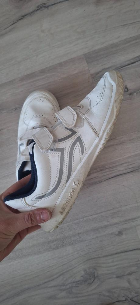 Detské biele tenisky na suchý zips, decathlon,37