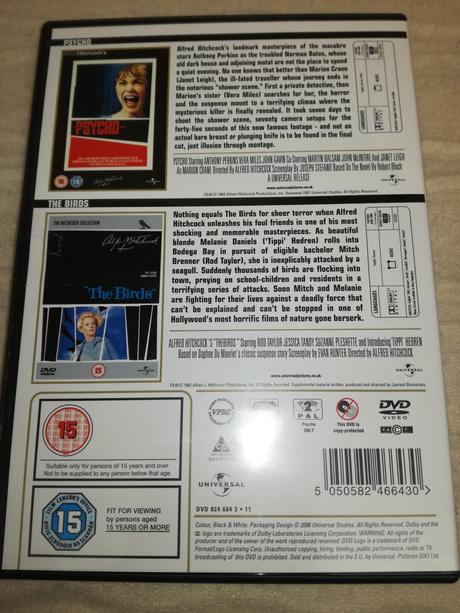 Dvd alfred hitchcock psycho / birds  nsp21, 