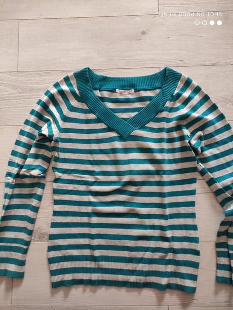 2+1 pruhovany sveter, fishbone,l
