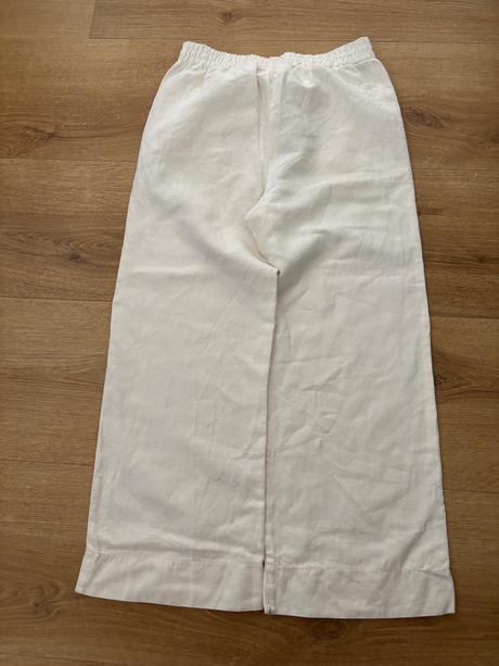 Letne siroke lanove nohavice, zara,164