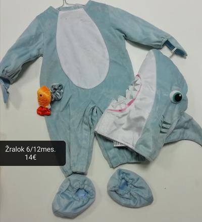 Žralok karneval kostým maska 6/12mes.,