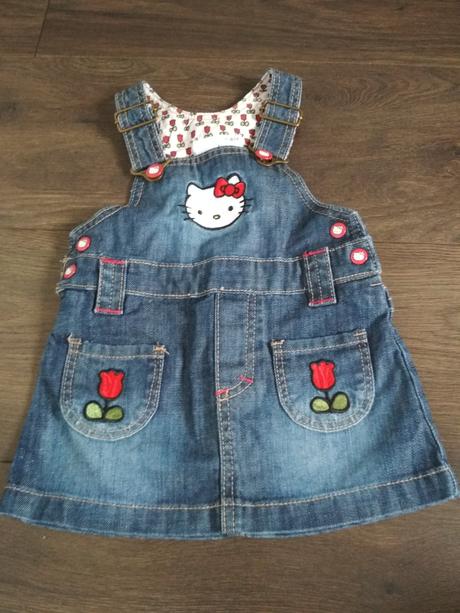 Riflové šaty na traky, h&m,68