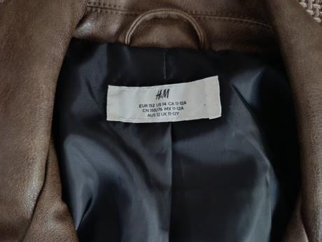 Bunda z umelej kože, h&m,152