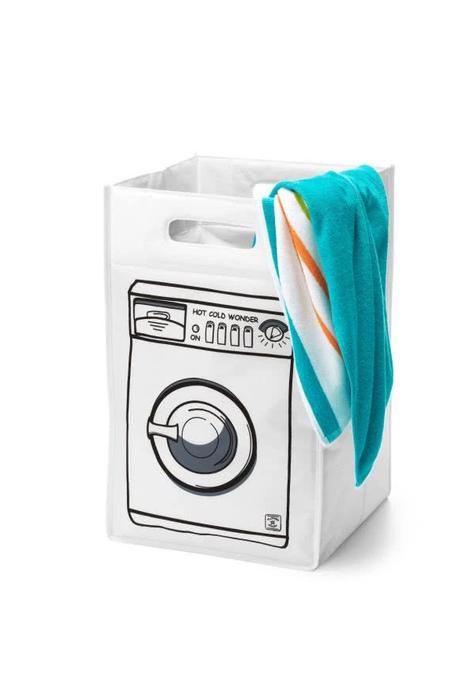 Kôš na bielizeň biely skladací,