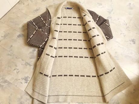 Teplá vlnená svetrová bunda, l